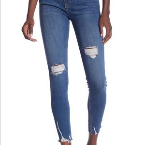 Free People Shark Bite Distressed Denim